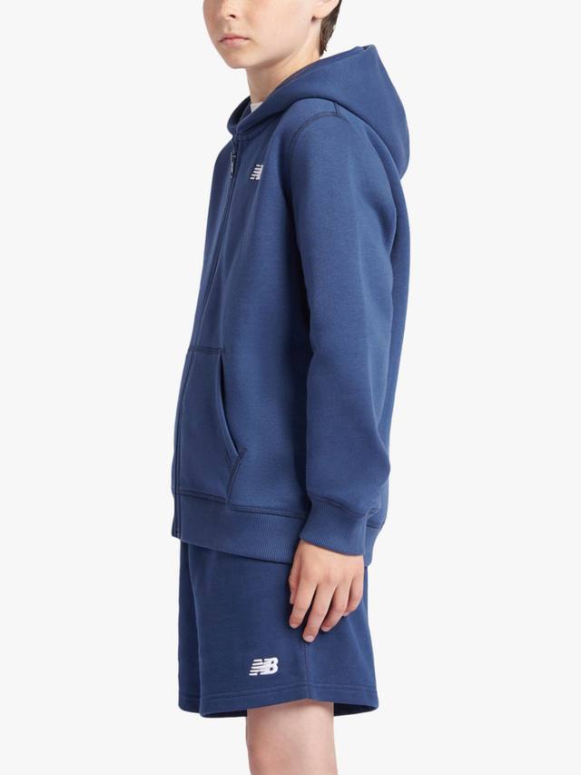 Детская худи с молнией и маленьким логотипом New Balance, Navy — фото 2