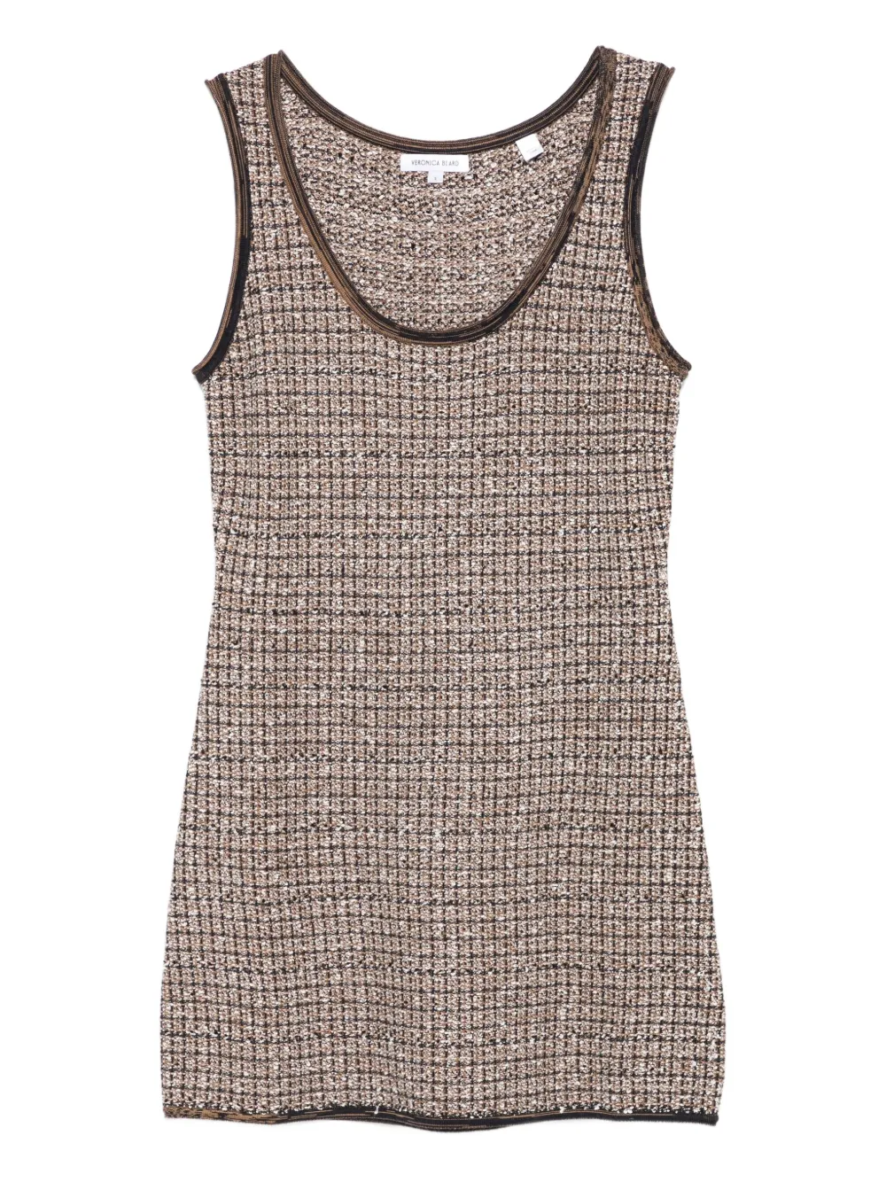 

Мини-платье без рукавов из твида Veronica Beard, нейтральный