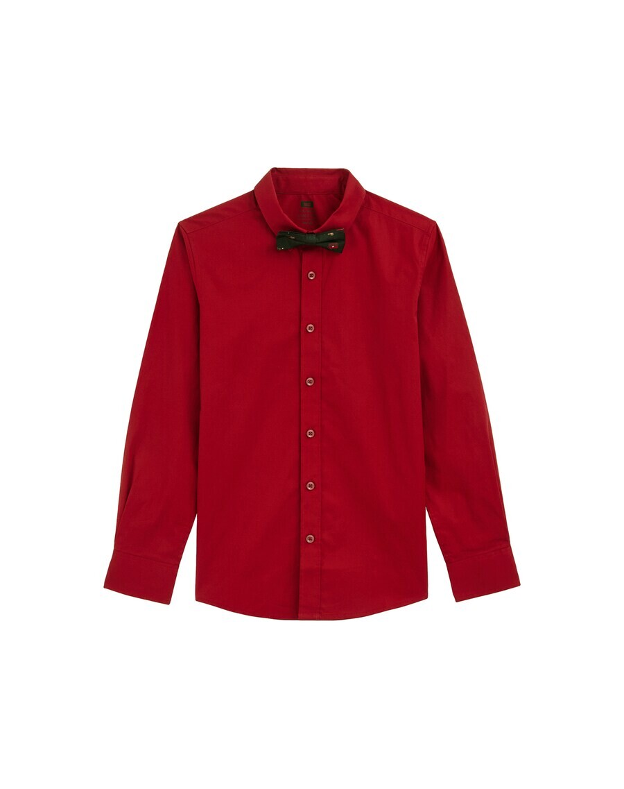 

Рубашка на пуговицах WE Fashion Regular fit Button Up Shirt, темно-красный