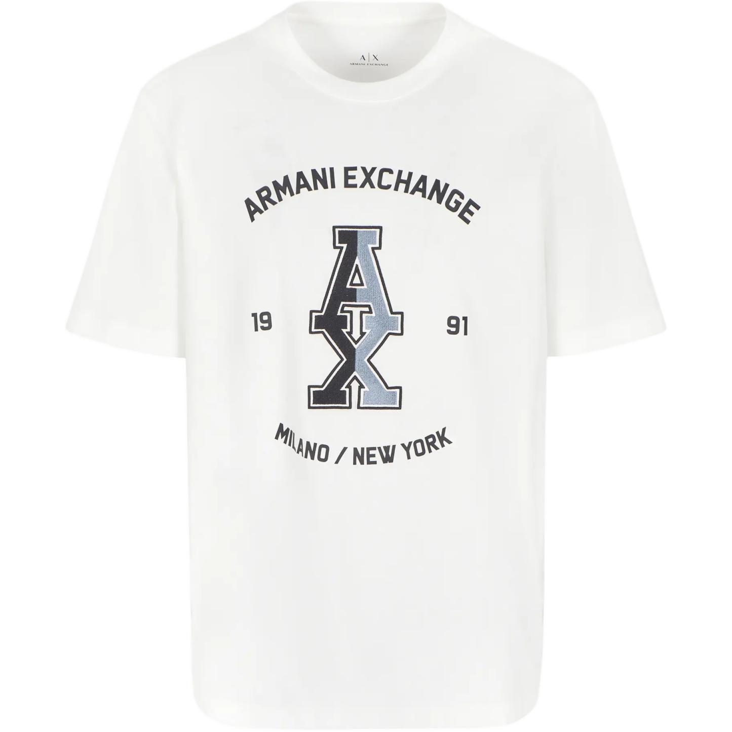 

Футболка с вышитым логотипом ARMANI EXCHANGE, белая