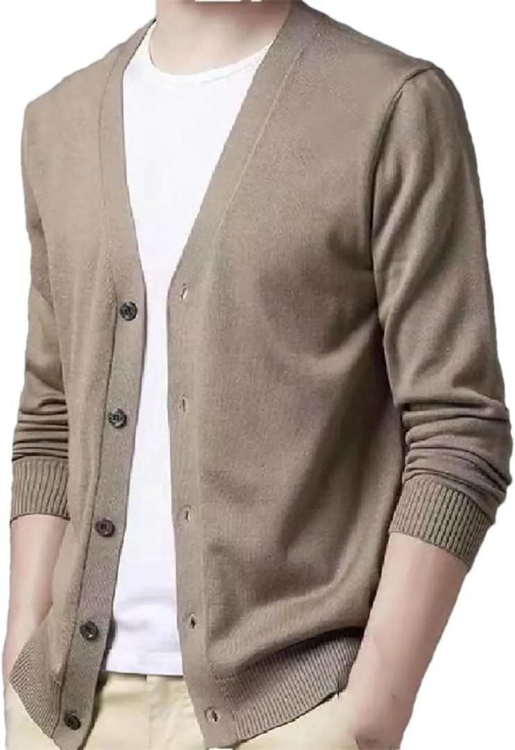 

Плюс сайз мужской воротник V-образный кардиган для осени/зимы