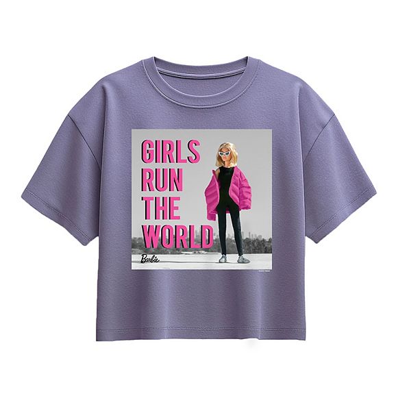 

Футболка Boxy для девочек 7-16 лет Run the World Barbie, Periwinkle