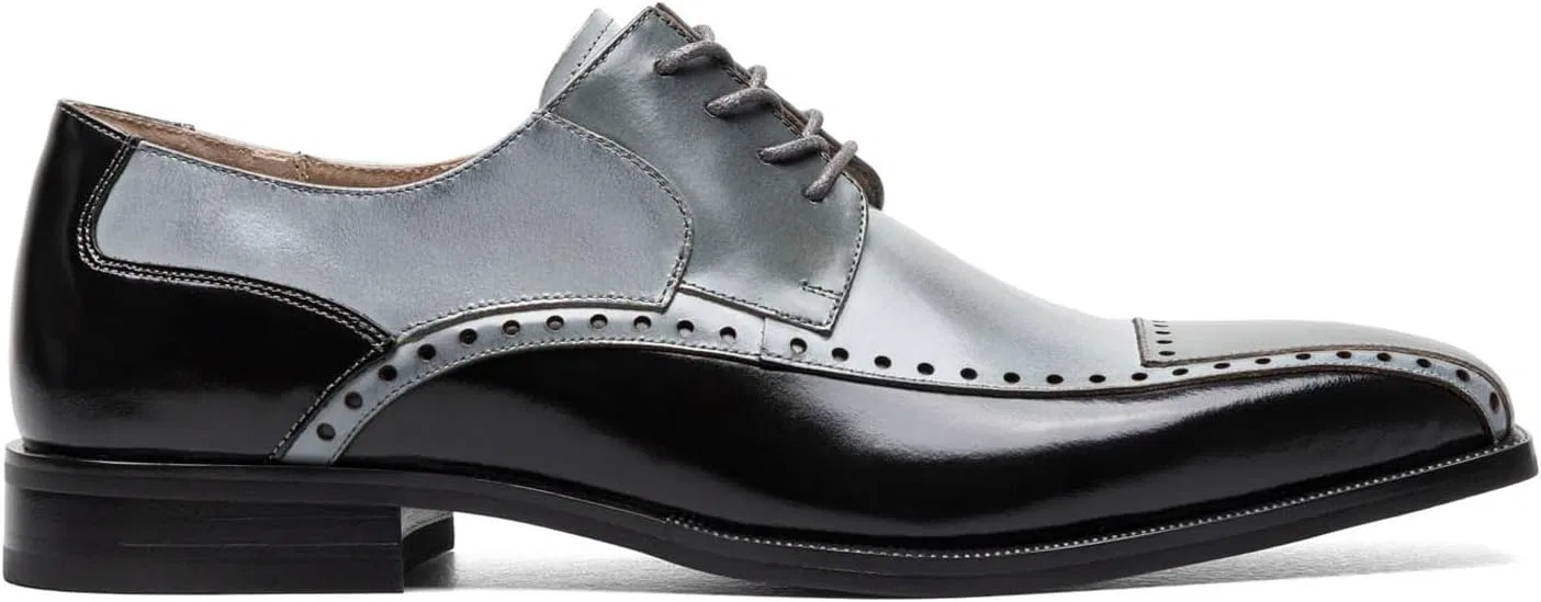 Мужские оксфорды Stacy Adams Plaza Toe Cap Oxford, Black Grey — фото 3