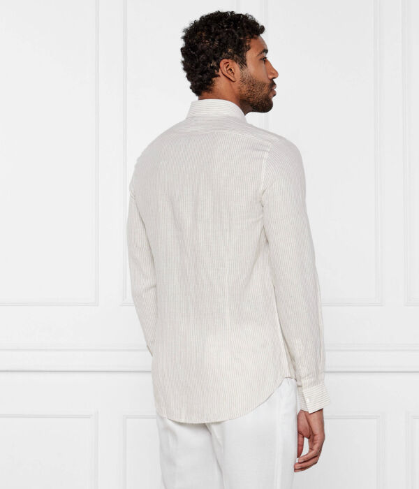 Льняная рубашка Slim fit Calvin Klein, желтый — фото 3