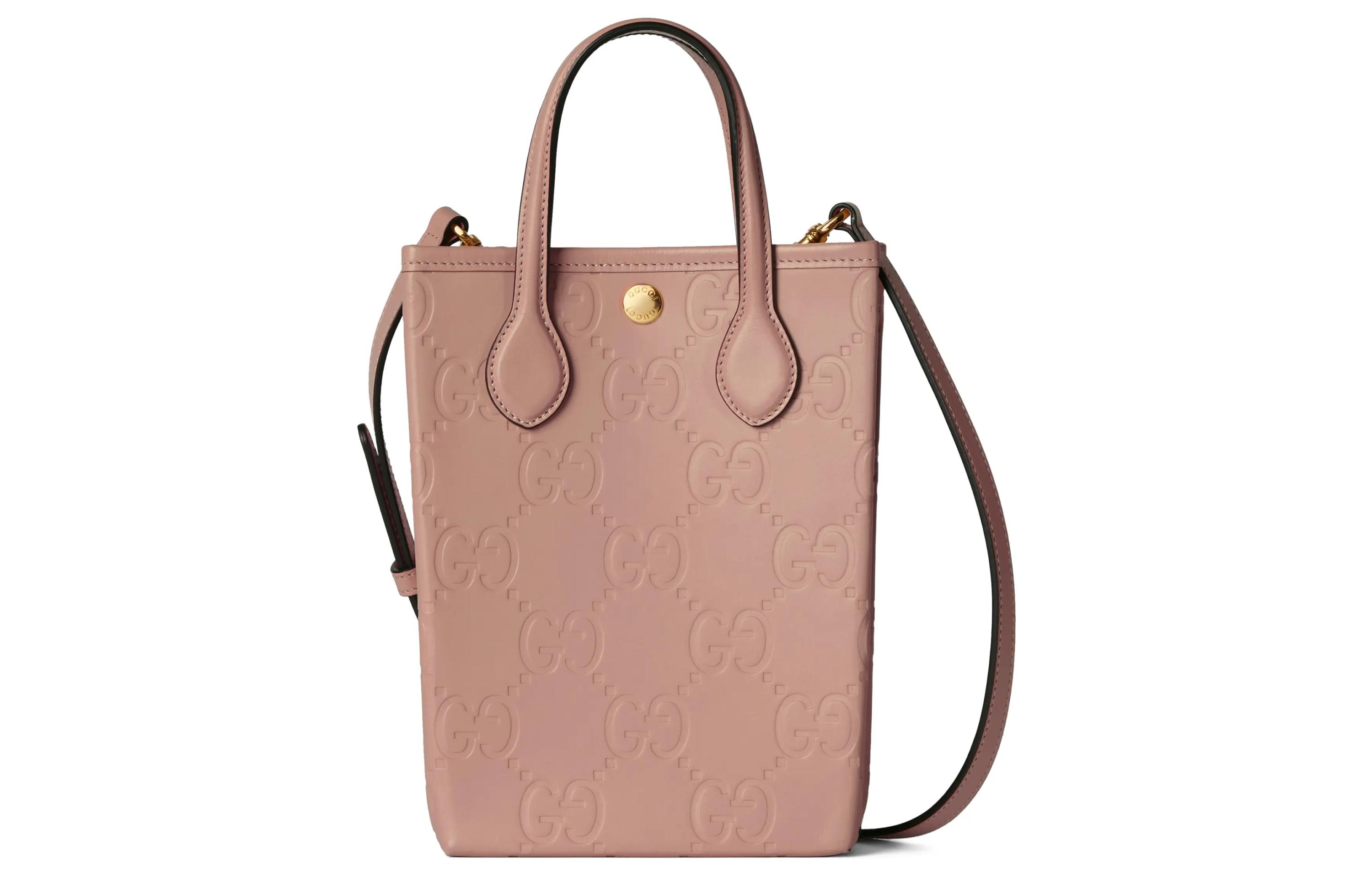 

GUCCI Кожаная наплечная сумка, через плечо, дамская сумочка экстра мини Rose Beige