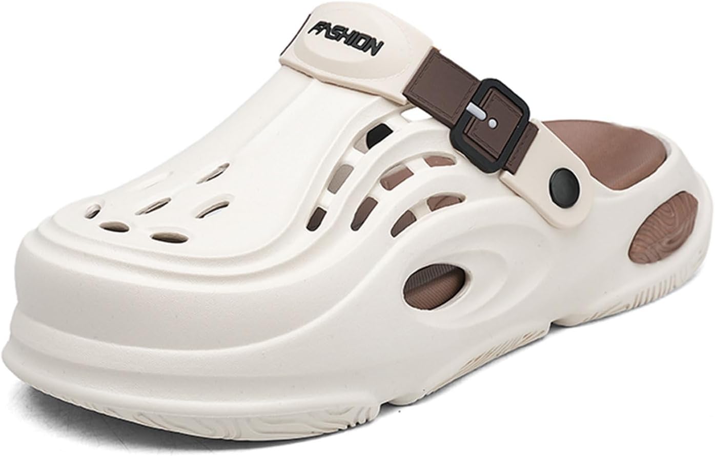 

Садовые сабо для мужчин и женщин, сандалии на пляж с поддержкой свода стопы, унисекс, платформа, классические, водонепроницаемые, легкие Maizun, бежевый