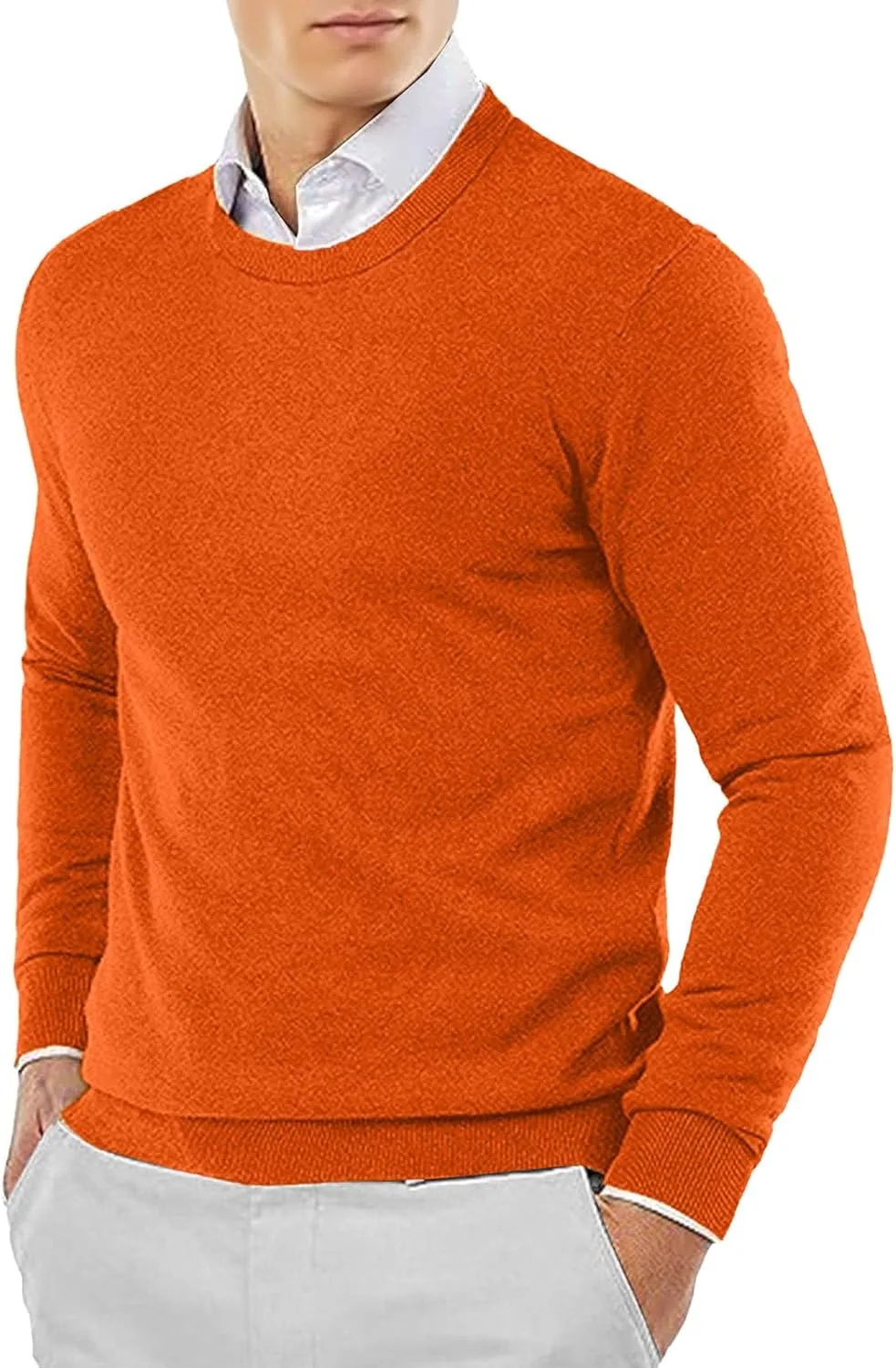 

Мужской свитер с круглым вырезом Slim Fit