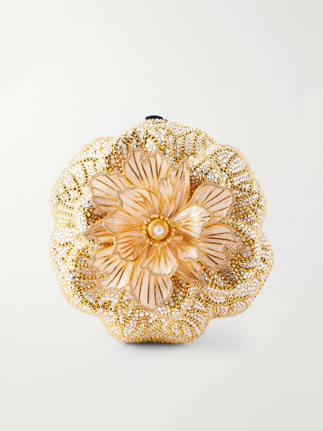 Клатч Magnolia со вставками из кристаллов золотого цвета JUDITH LEIBER COUTURE, золотой