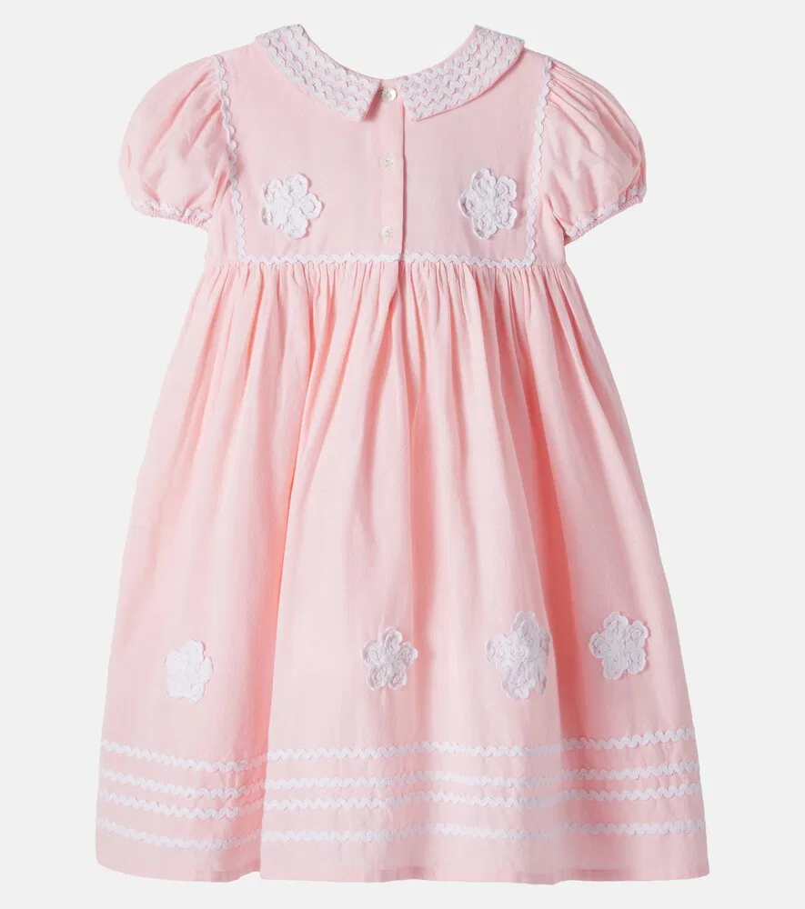Платье Люси из вышитой хлопковой смеси Bebe Organic, розовый — фото 2