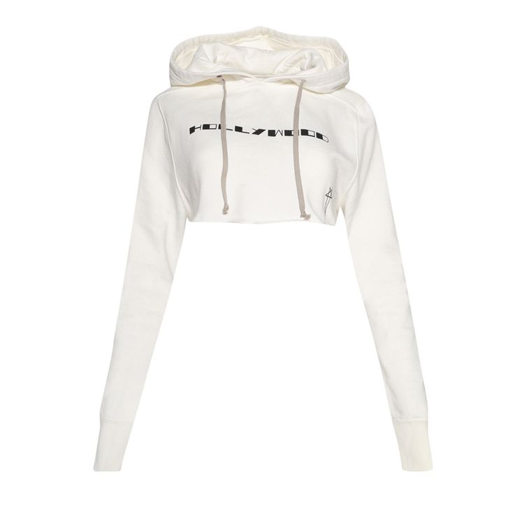 

Худи Rick Owens DRKSHDW Cropped Hoodie 'Milk/Black', белый