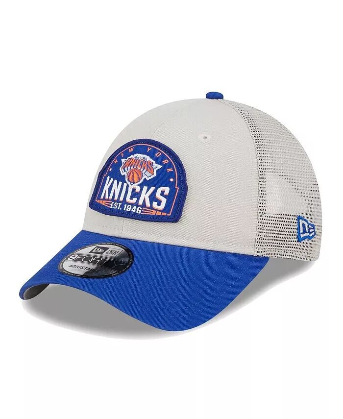 

Мужская регулируемая кепка цвета хаки и синего цвета New York Knicks Throwback Patch Trucker 9FORTY New Era, бежевый