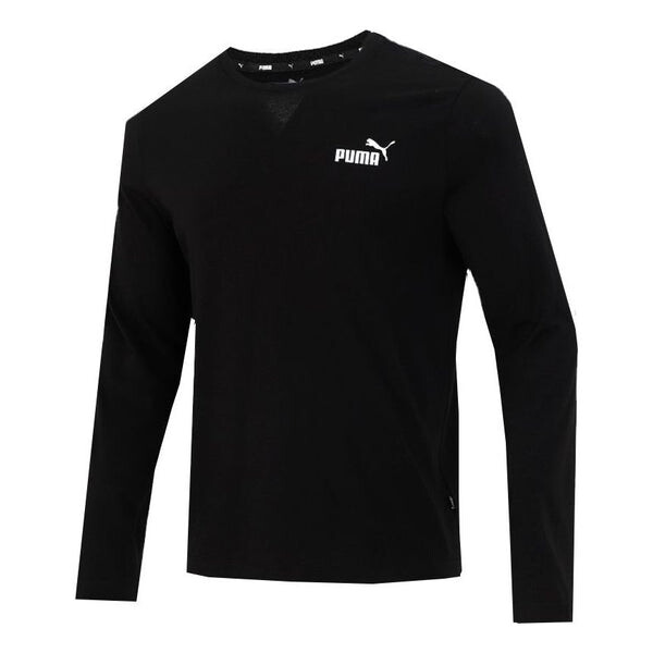 

Футболка logo print training sports breathable round neck long sleeve t shirt men s black Puma, черный
