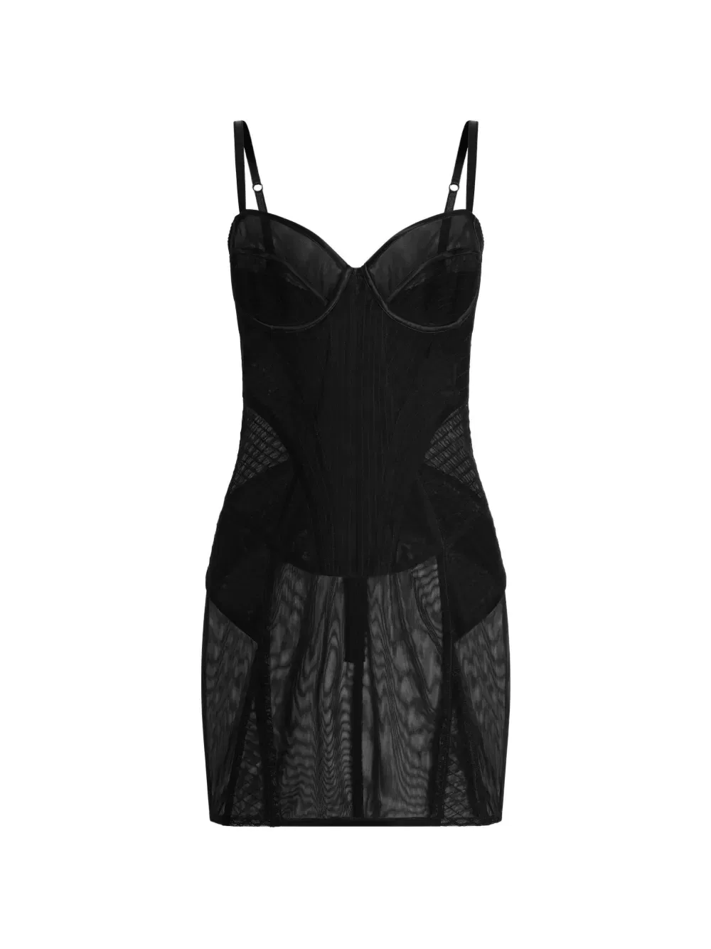 Платье с вставками на бретелях Dolce & Gabbana, черный