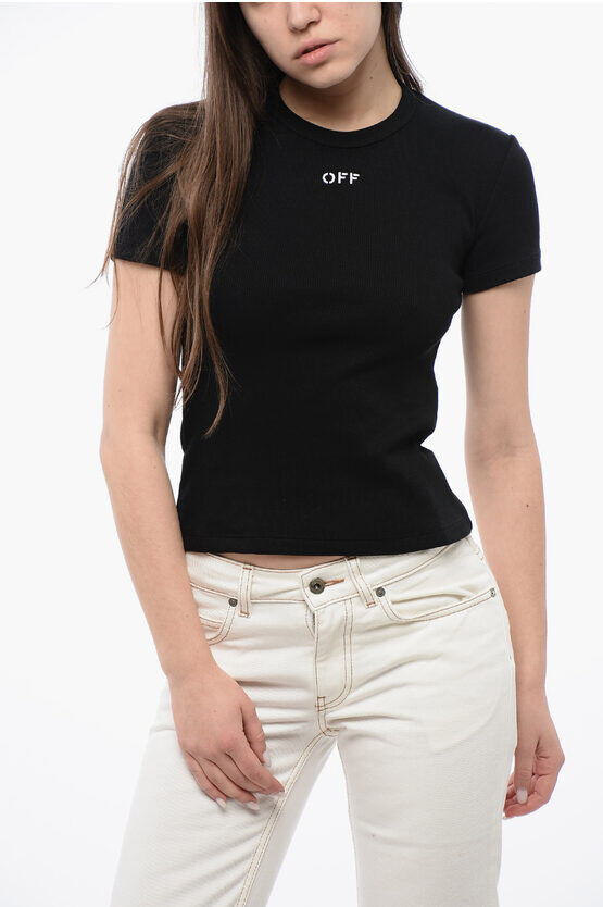 

Футболка в рубчик Off-White Slim Fit, черный