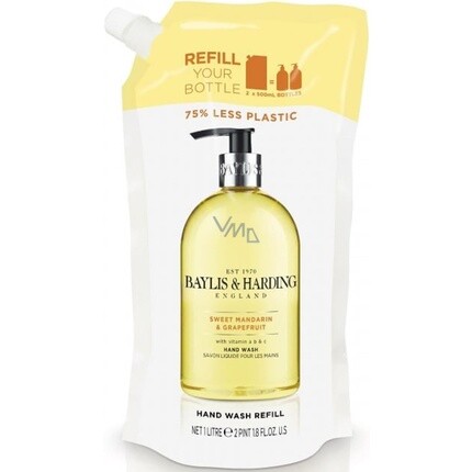

Средство для мытья рук Signature Sweet Mandarin Grapefruit, 1 литр, сменная упаковка Baylis & Harding
