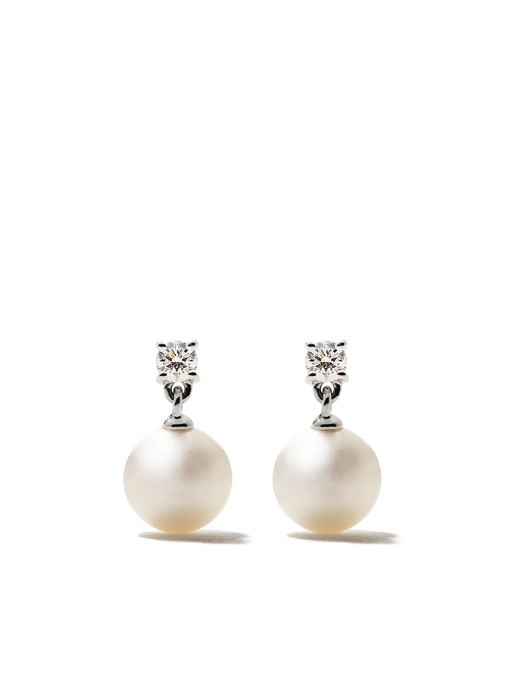 

Серьги из белого золота с жемчугом и бриллиантами TASAKI, серебряный