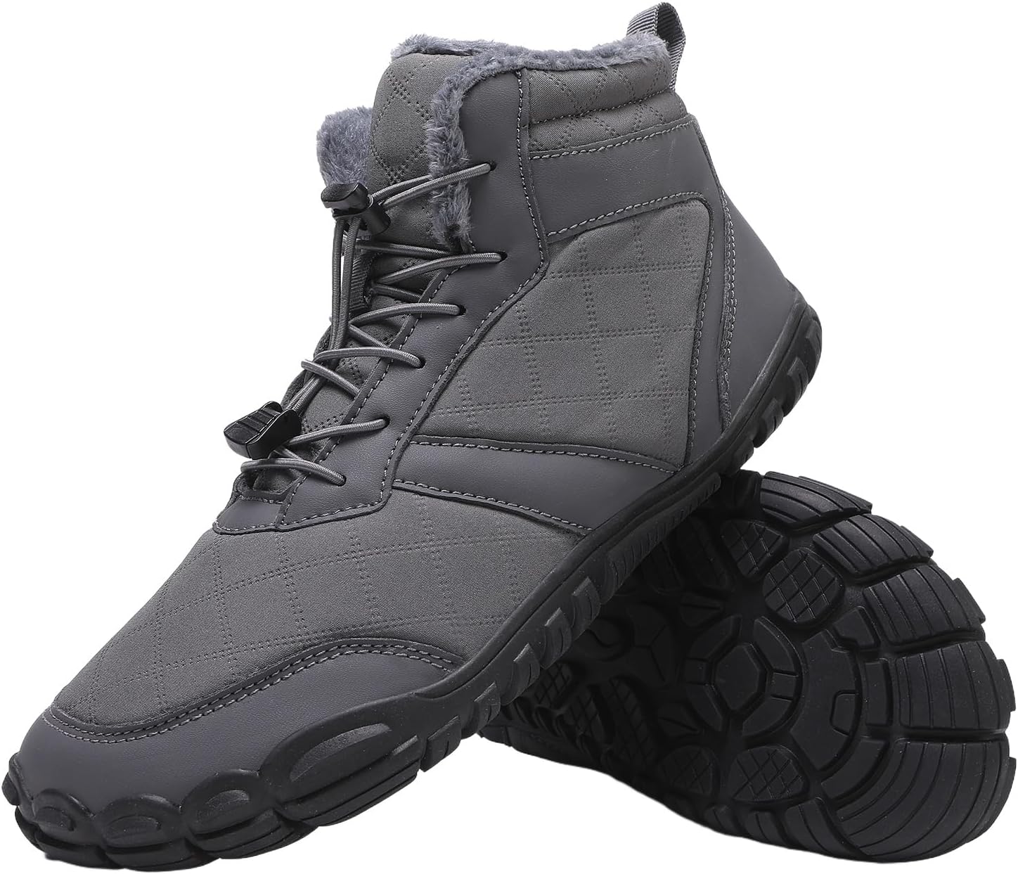 

Походные ботинки для женщин и мужчин, зимние утепленные ботинки на меховой подкладке, нескользящая подошва с нулевым перепадом высоты, удобные ботинки для активного отдыха, с широким носком, водонепроницаемые, повседневные теплые ботильоны Lghlm...