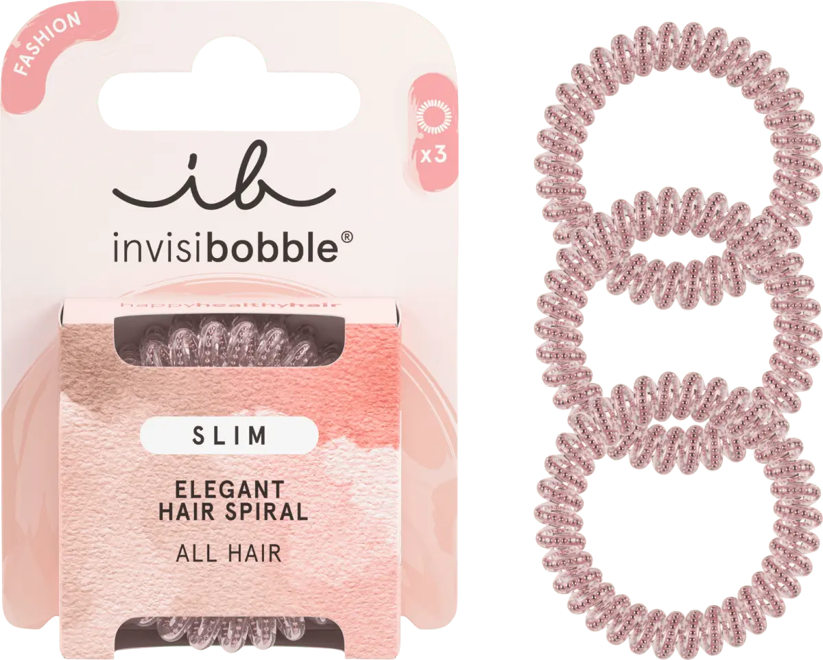 

Резинки для волос Slim Pink Monocle 3 шт. invisibobble