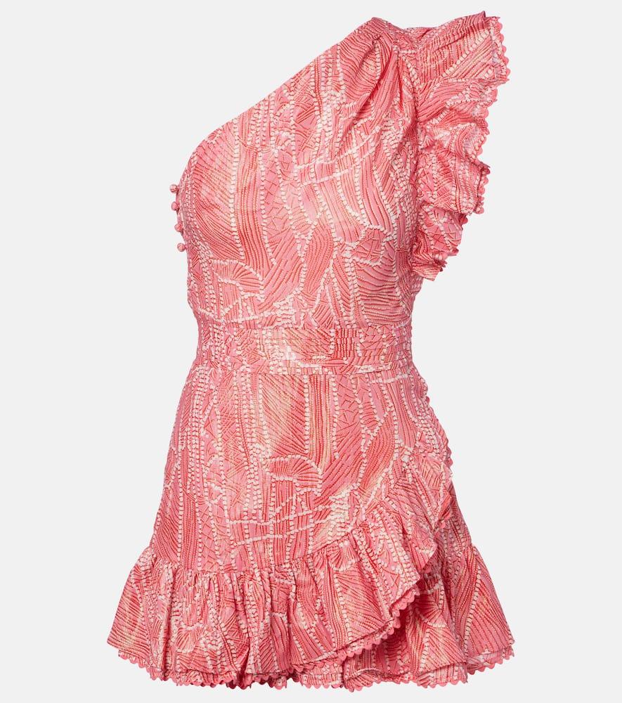 

Короткое платье Corinne из хлопка с добавлением ламе Poupette St Barth, Pink Akoya