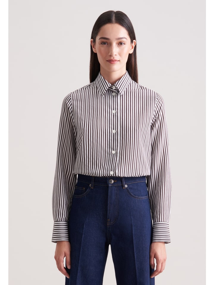 

Расклешенная блузка, стандартного кроя, коричневого цвета Seidensticker