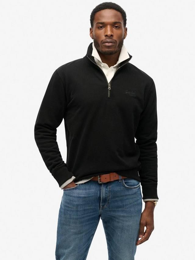 

Эссеншиал лого хенли свитер с молнией Superdry, Black