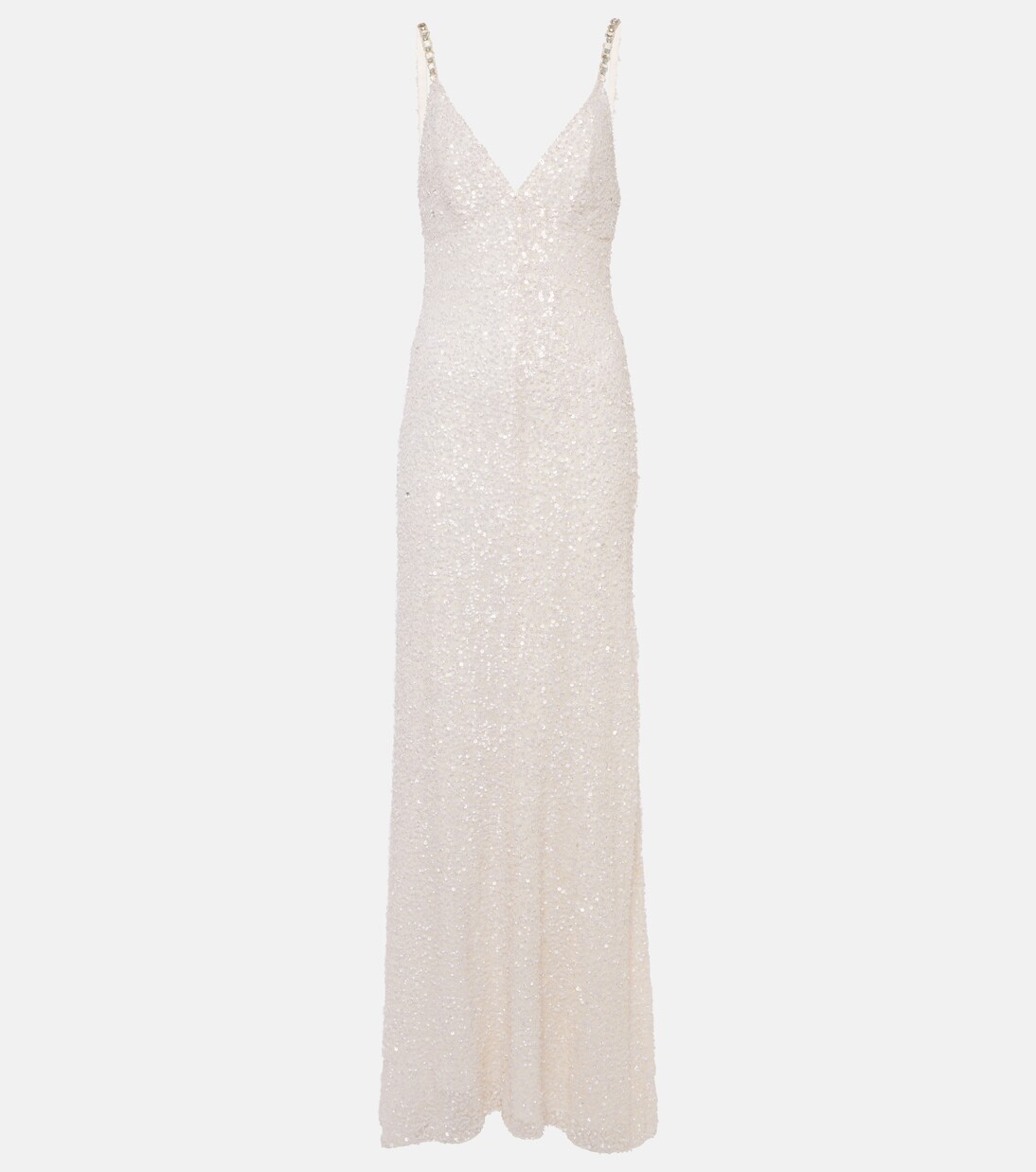 

Свадебное шелковое платье nora с пайетками Jenny Packham, белый