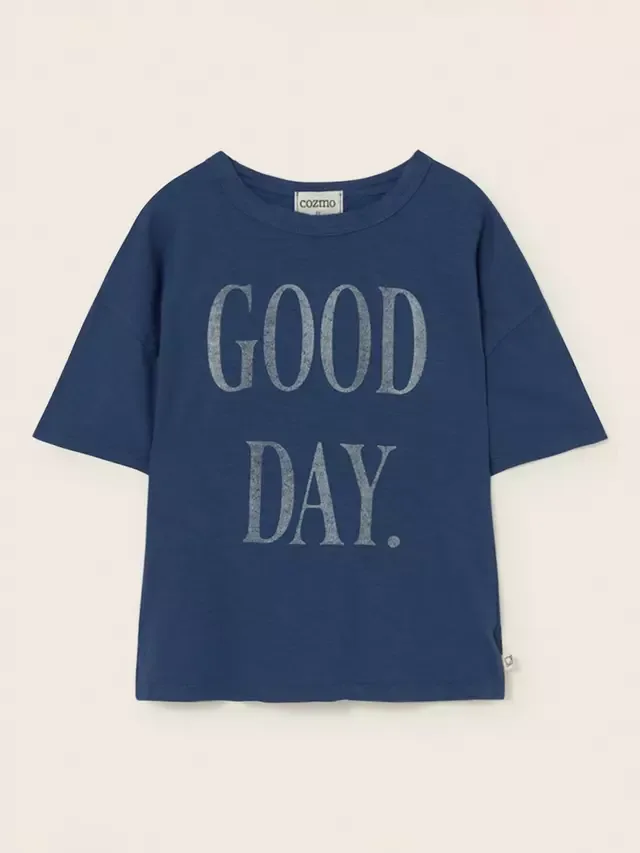 Детская футболка Cozmo Kids' Jonk с круглым вырезом Good Day, темно-синяя Cozmo Brand — фото 2