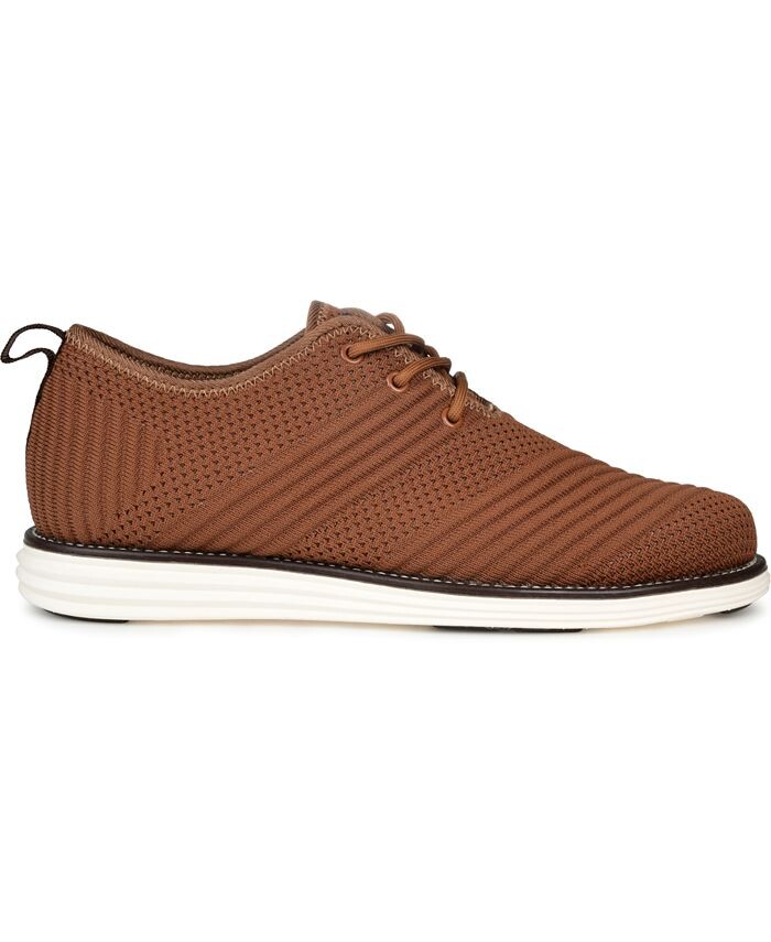 Мужские модельные туфли Novak широкой ширины Tru Comfort из пенопласта со шнуровкой и круглым носком Vance Co., коричневый — фото 2