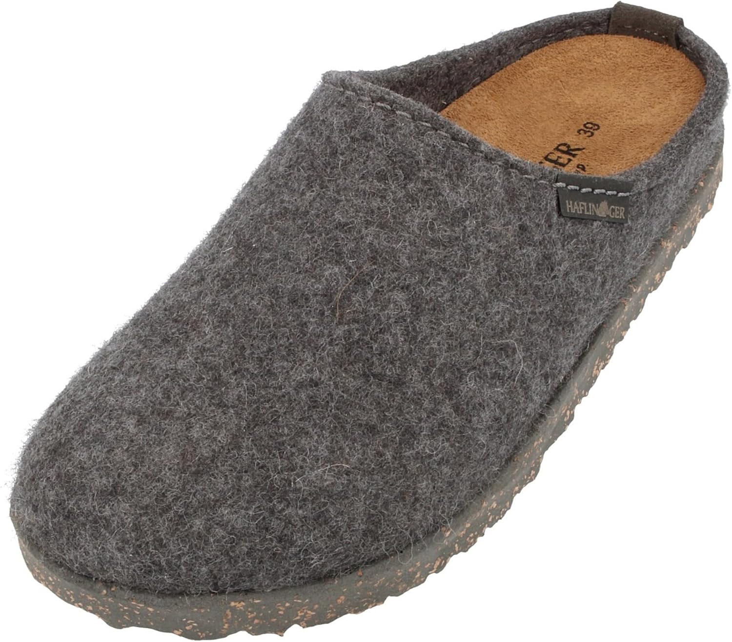 

Унисекс войлочные тапочки HAFLINGER Manhattan с простым дизайном и кожаной подошвой, Anthracite 4