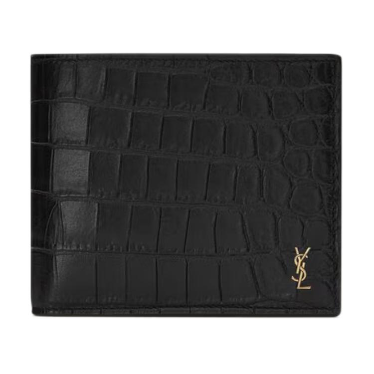 

SAINT LAURENT Кошелек мини CASSANDRE из телячьей кожи унисекс Black