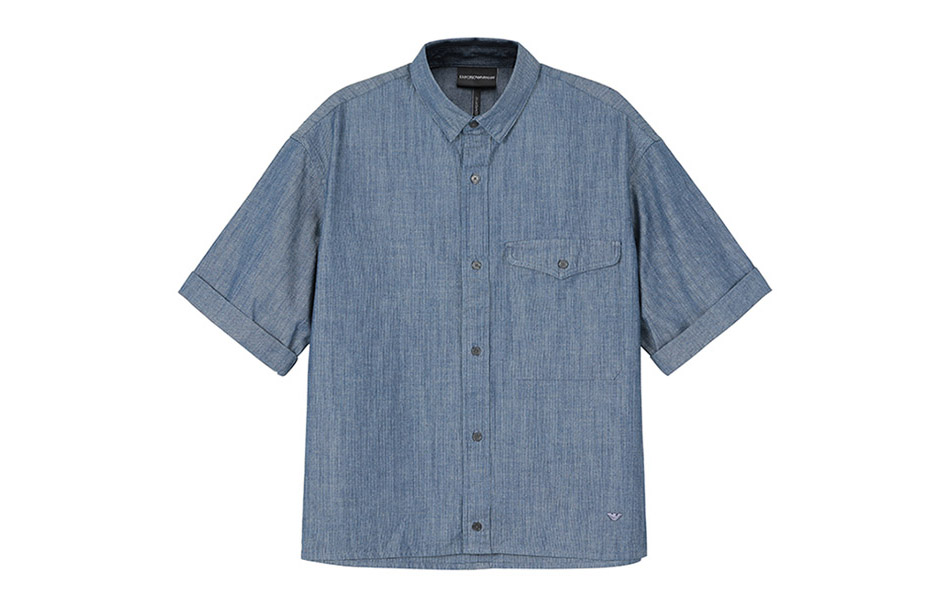 

EMPORIO ARMANI Рубашка мужская синяя FW23