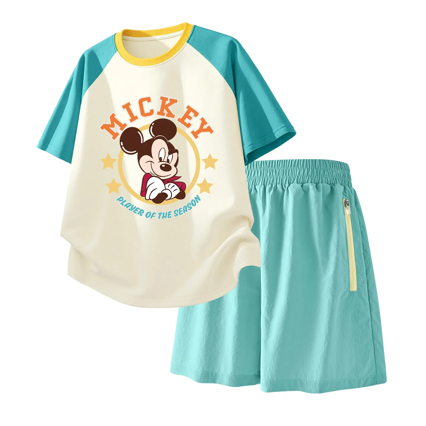 Детский спортивный костюм Casual Sportswear 2 Piece Set Disney, Diao Jiao Milk Blue+Solid Color Mint Green