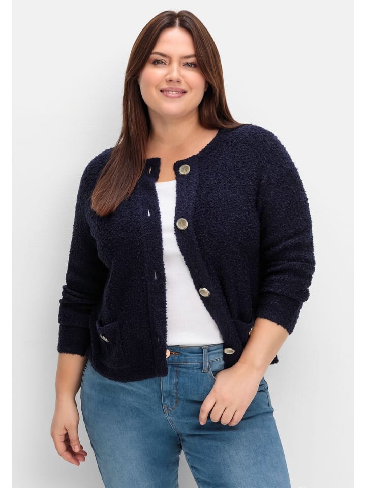 

Кардиган sheego Kurze Strickjacke, цвет tiefblau