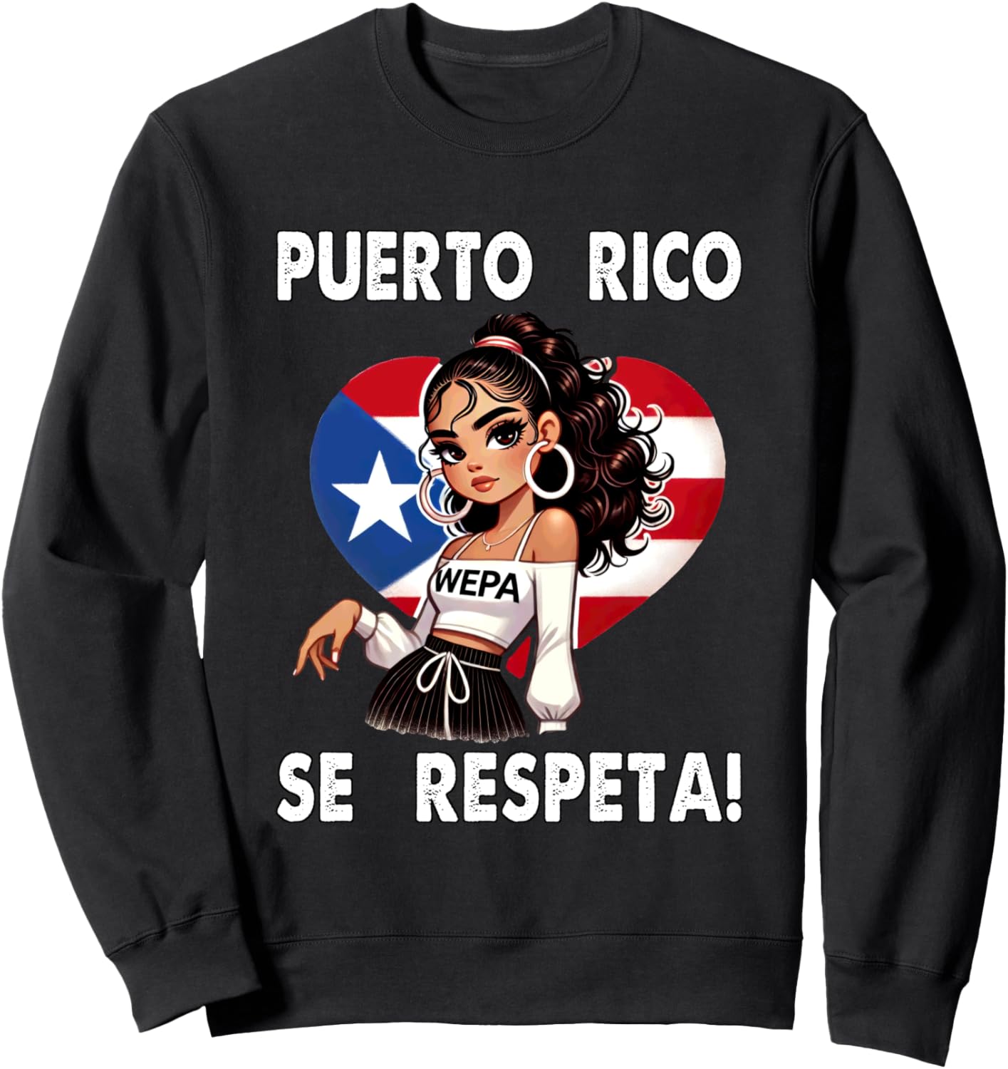 

Толстовка с флагом Puerto Rico Se Respeta Wepa Heart Boricua Puerto Rico Se Respeta Collection, More Here, черный