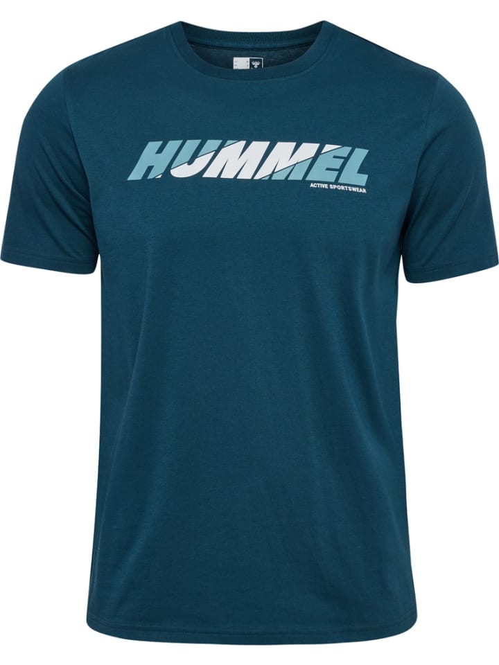 

Футболка Graphic Bold Logo Tee синего цвета Hummel