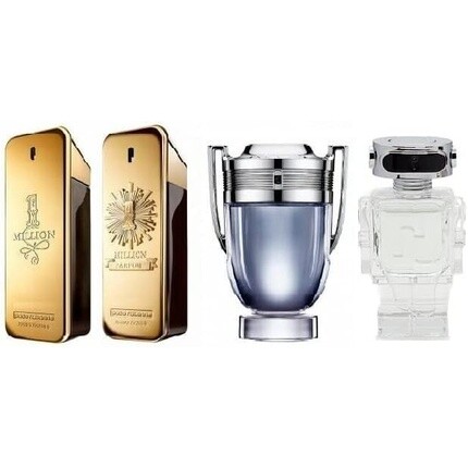 Paco Rabanne Mini Set For Men: One Million 0.17 Eau De Toilette, One Million 0.17 Parfum, Invictus 0.17 Edt, Phantom 0.17 Edt — фото 2