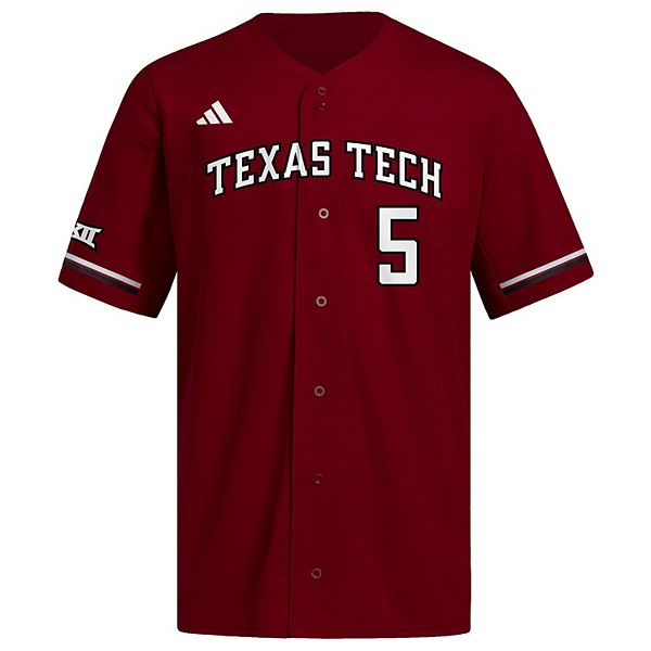 Мужская бейсбольная майка patrick mahomes red texas tech red raiders Adidas — фото 3
