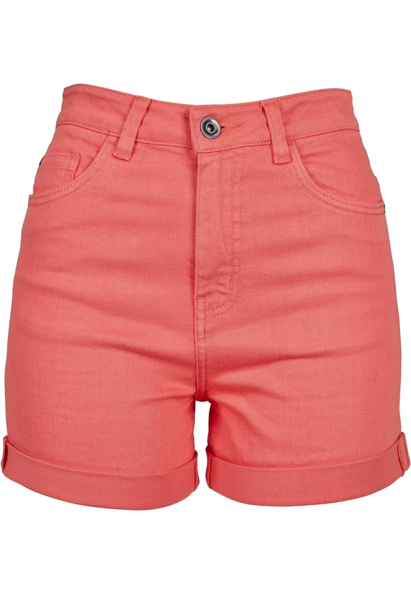 

Тканевые брюки URBAN CLASSICS " Urban Classics Women's Ladies Highwaist Stretch Twill Shorts" (1 шт.), коралловый