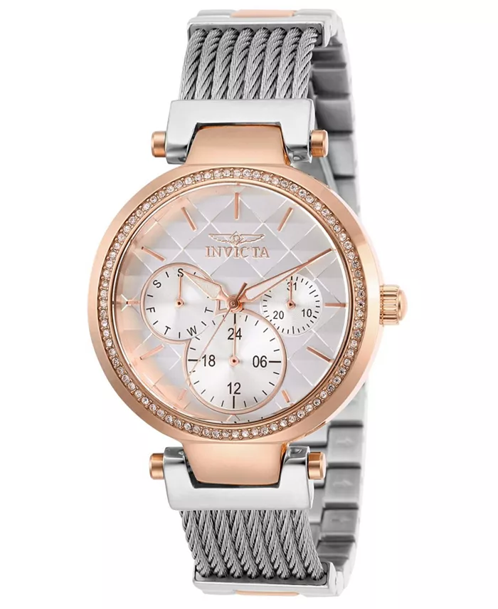 

Женские часы Angel Quartz Chronograph 28922 с белым циферблатом Invicta, золотой