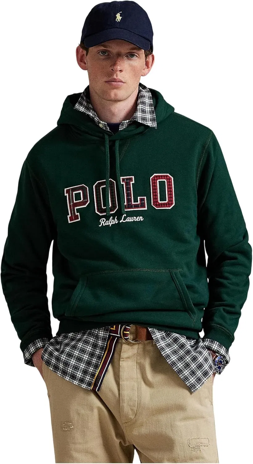 Мужская толстовка POLO RALPH LAUREN The RL из флиса с клетчатым логотипом, Moss Agate