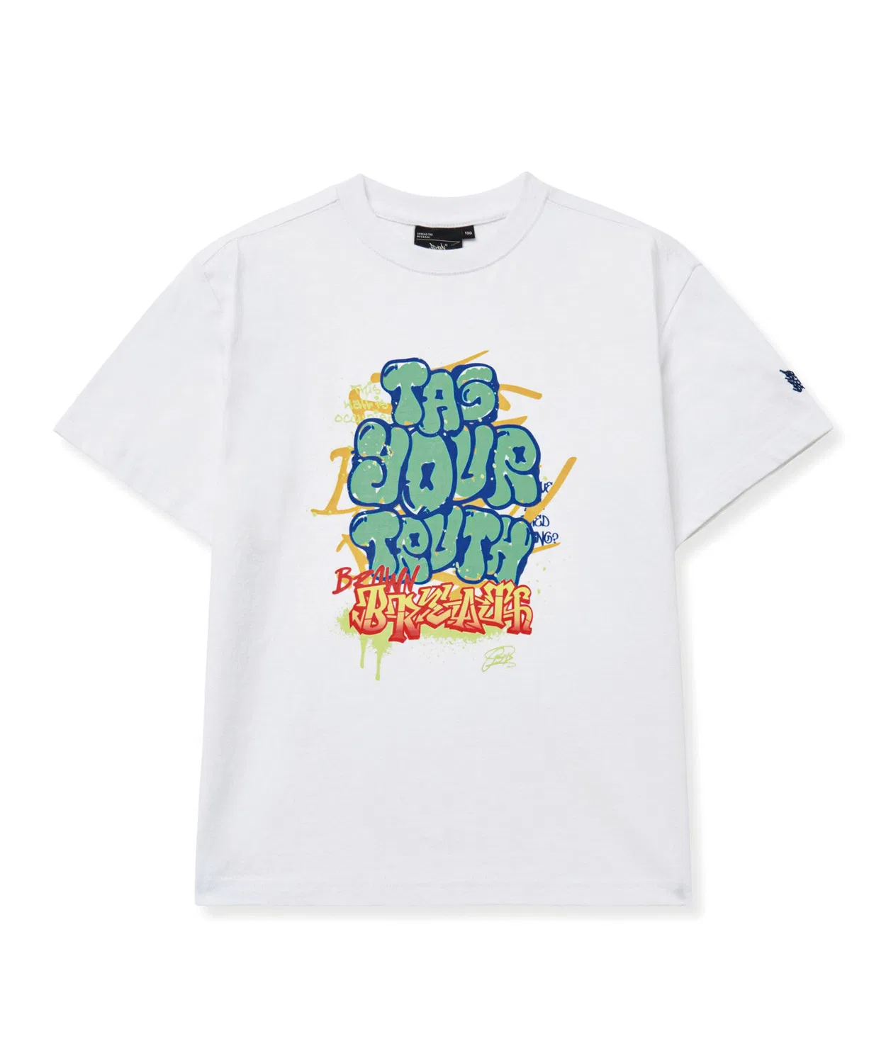 Детская футболка с граффити-тегом белая от Brownbreath Kids — фото 2