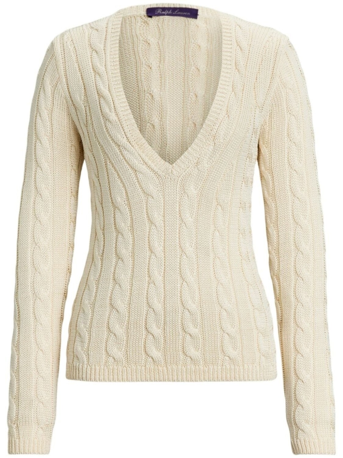 

Ralph Lauren Collection шелковый джемпер фактурной вязки, белый
