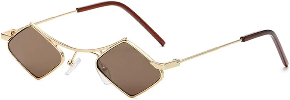 

LVTFCO Винтажные женские солнцезащитные очки в нестандартной маленькой оправе, модные мужские солнцезащитные очки в многоугольной металлической оправе, 7