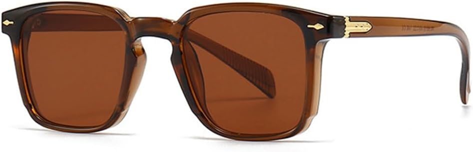 

Ретро-классические солнцезащитные очки 2027 года для женщин, защита от УФ-излучения UV400, модные мужские солнцезащитные очки с заклепками и градиентным переходом цвета MTZJH, Brown Tea