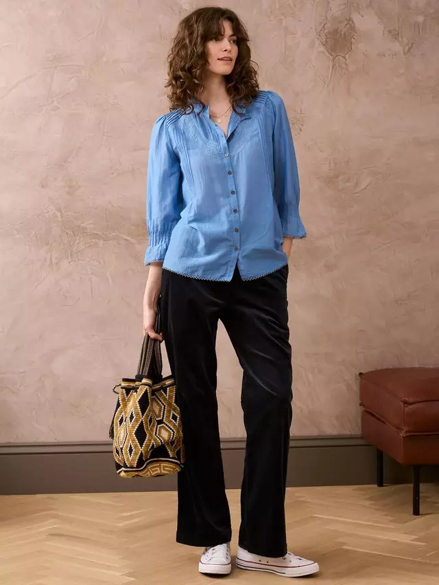 

Топ Brora Pintuck Silk Blend, цвет cornflower