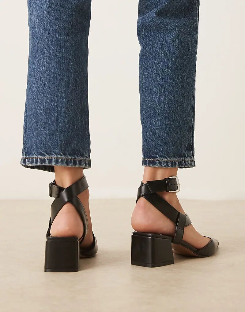 Туфли Skye с асимметричным ремешком и средним каблуком ASOS DESIGN черного цвета — фото 4