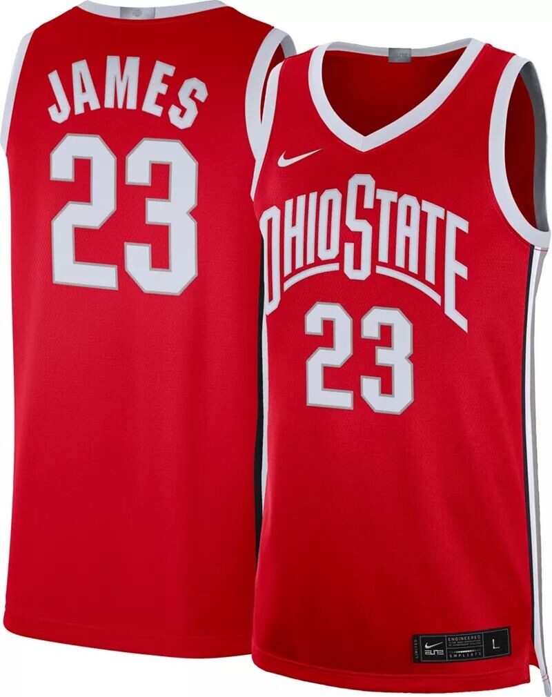

Мужская баскетбольная майка Nike Lebron James Ohio State Buckeyes № 23 Scarlet Replica