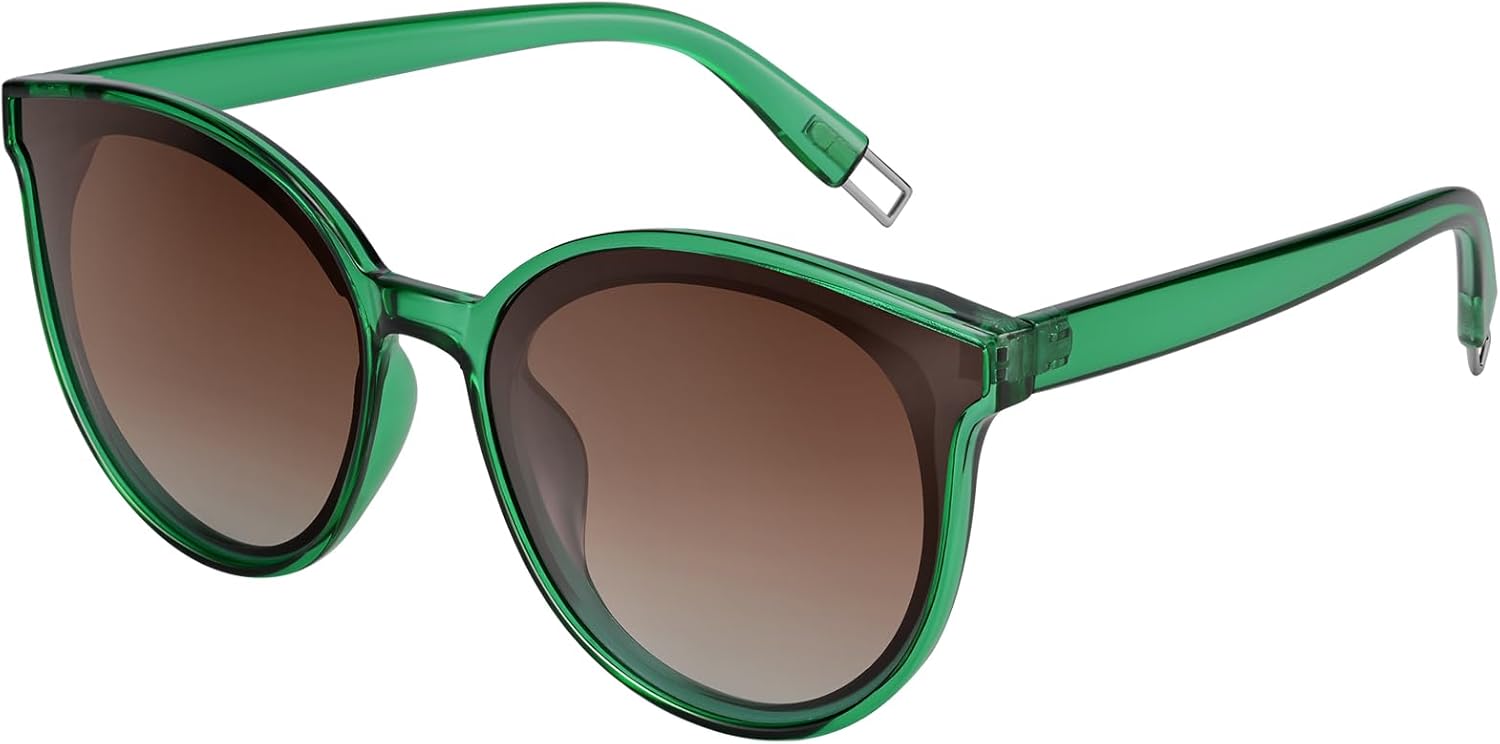 

Поляризованные солнцезащитные очки большого размера для женщин и мужчин, модные солнцезащитные очки «кошачий глаз», ретро-очки в крупной оправе, черные Dollger, Clear Green Gradient Brown Lens