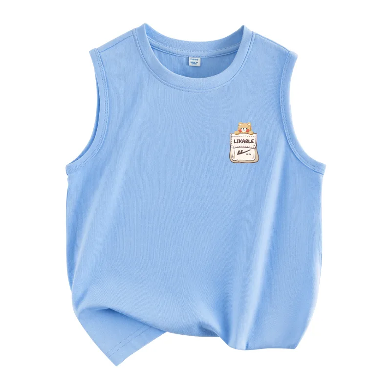 Детский топ и камисоль с круглым вырезом WARRIOR, Blue/H Pocket Bear K