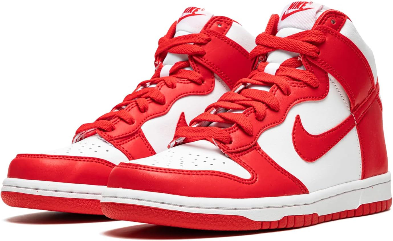 Детские кроссовки Nike Dunk High (Gs) унисекс, белый/красный — фото 2
